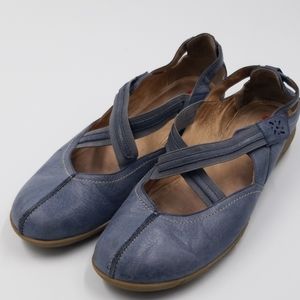 Blondo Blue Leather Walking Shoe Sz 11